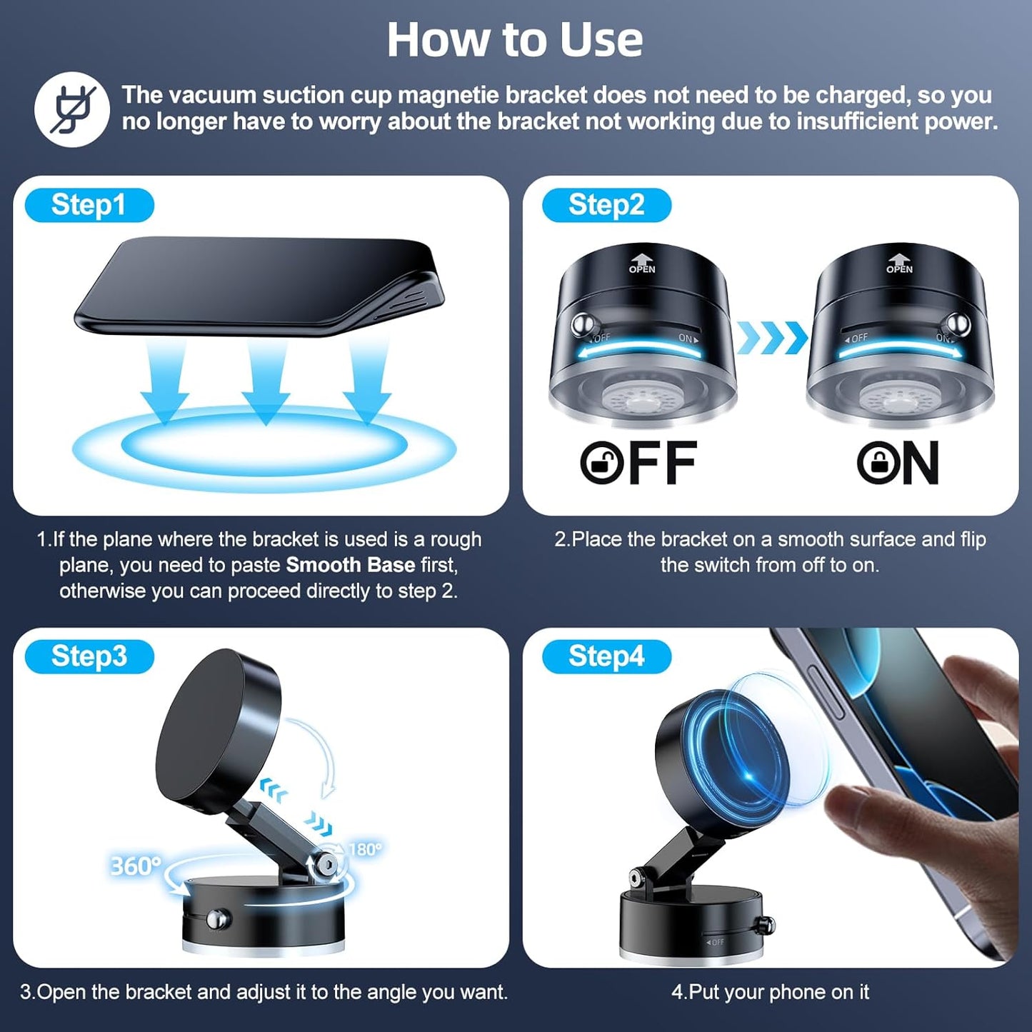 Vacuum Magnetic Suction Phone Holder